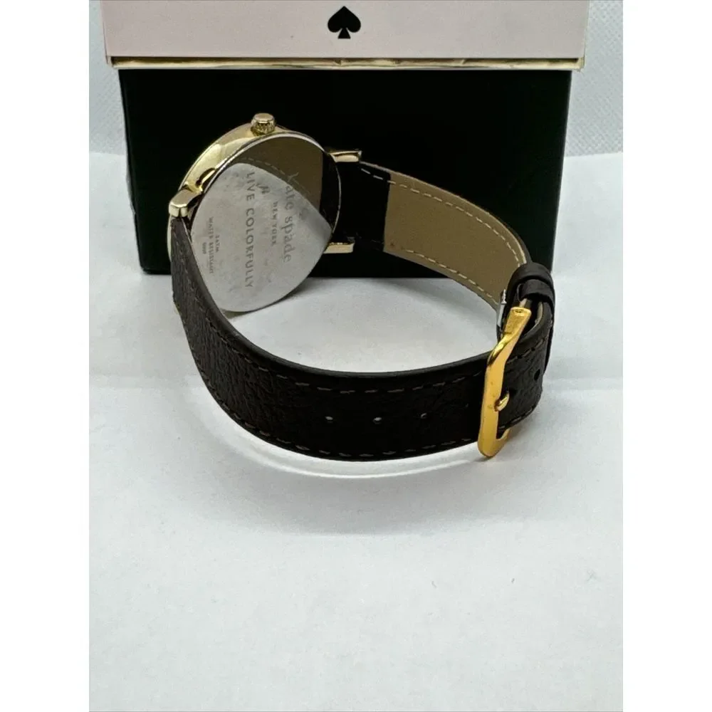 Kate Spade Gramercy 0009 Women's Black Leather Strap Analog Dial Watch JNA130